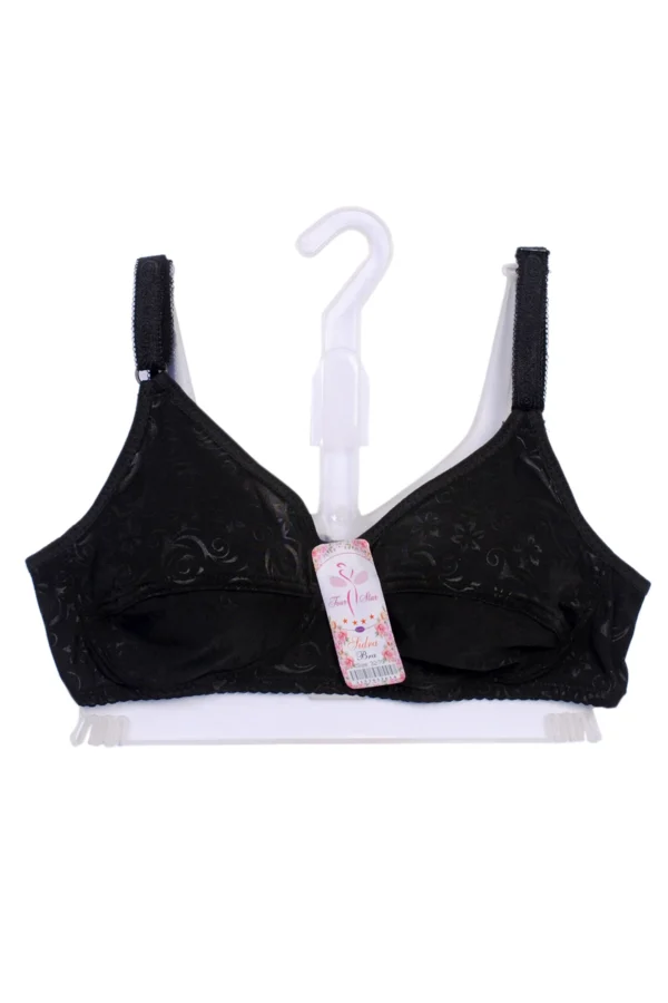 Black Jersey Net Bra