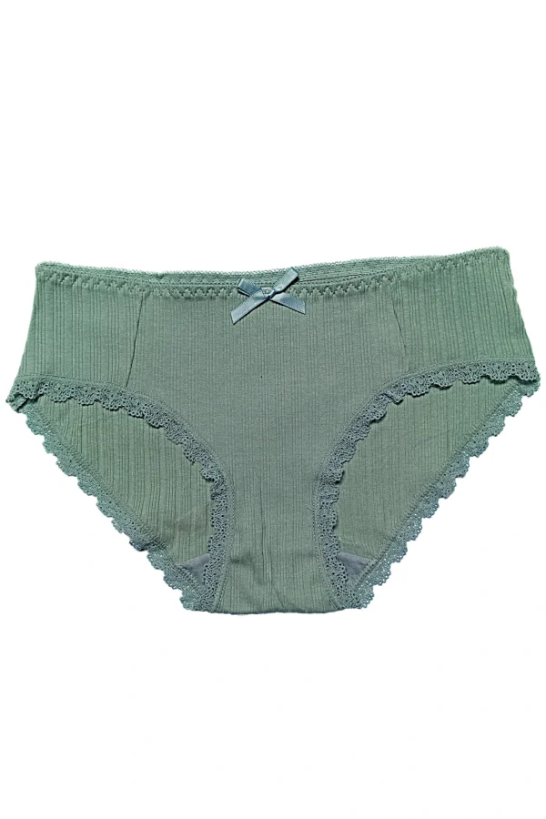 Extremely Soft Cotton  Panty -  Grayish Green. - Image 3