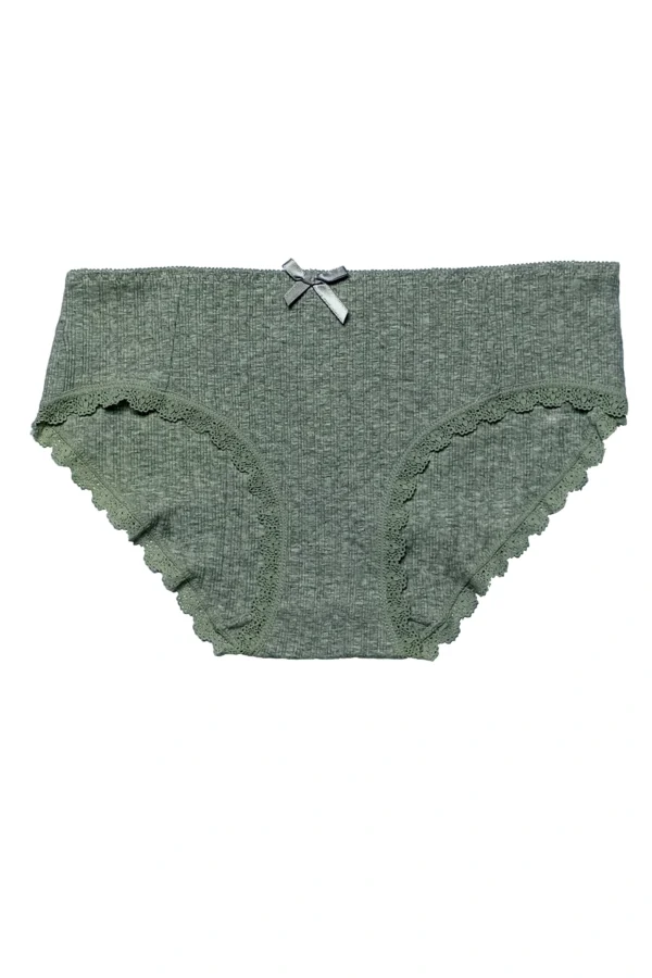 Extremely Soft Cotton  Panty -  Grayish Green.