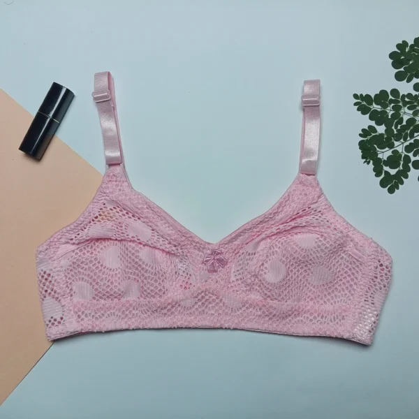 Lace Self Print Net Bra